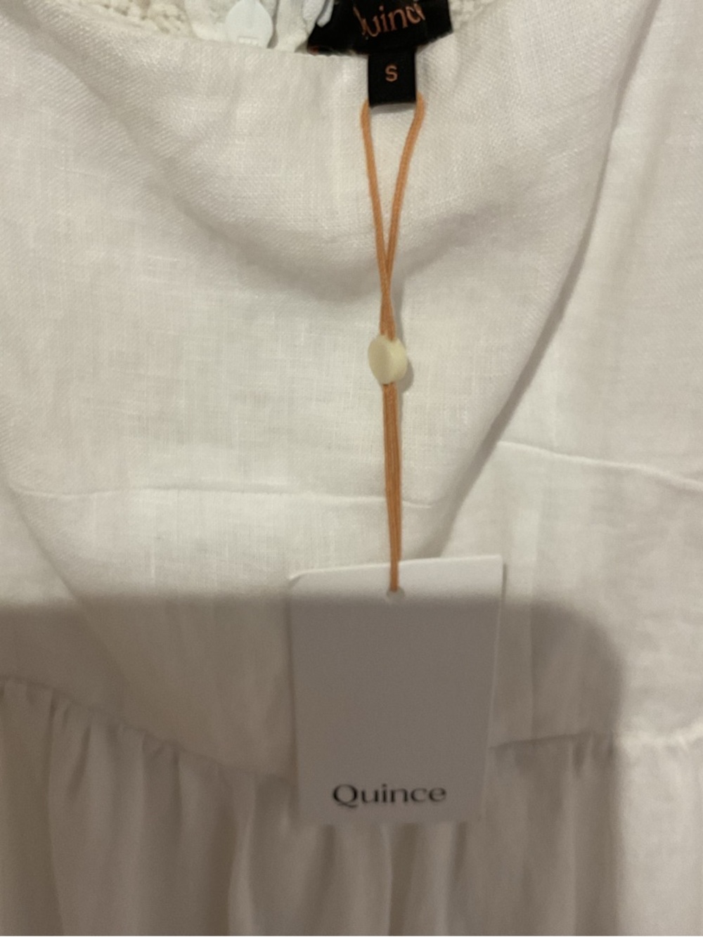 Quince 100% European linen fit and flare midi dress white small nwt pockets - Picture 6 of 8